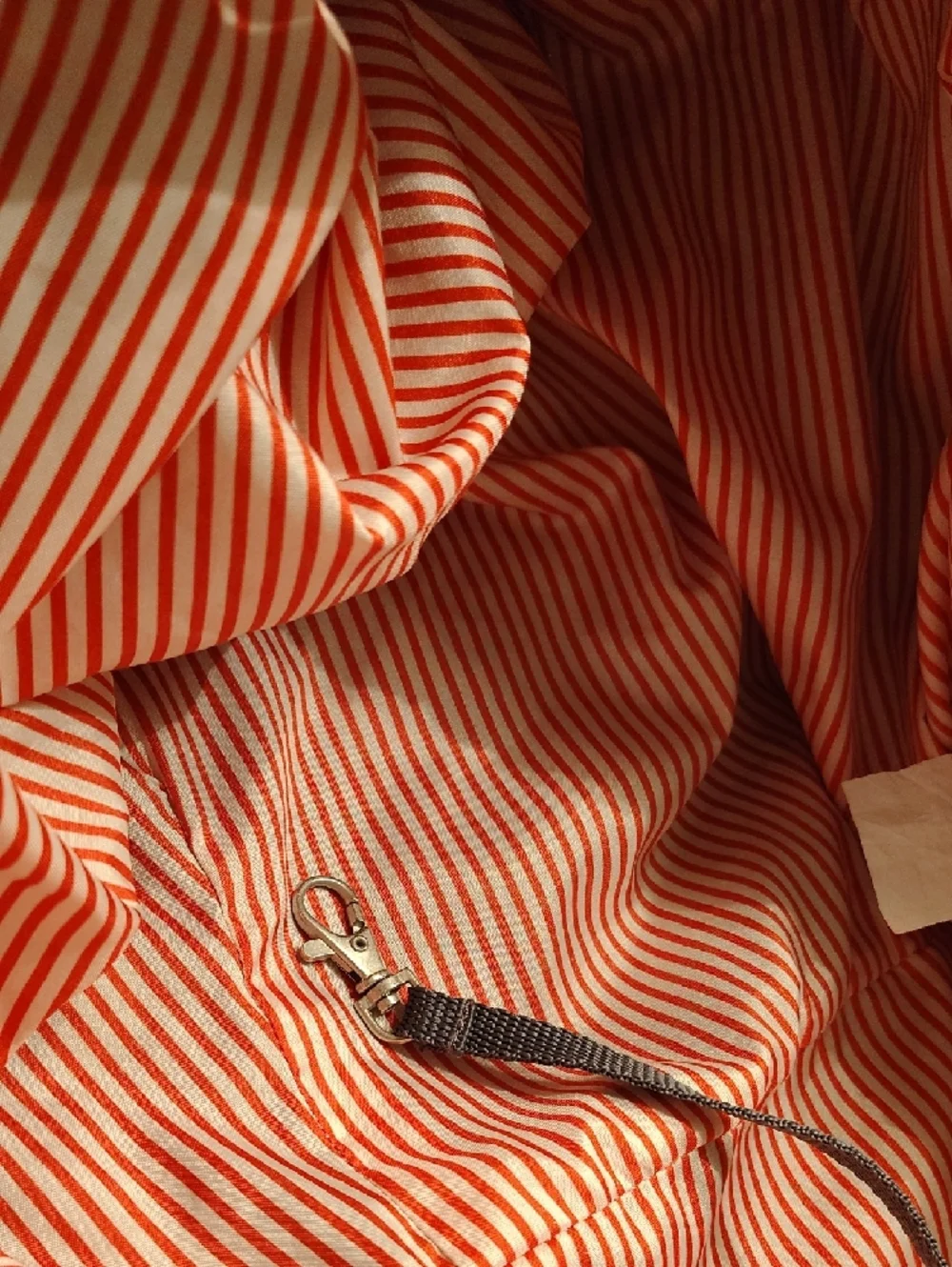 Top Paw Heather Gray Sling Carrier with Orange-Striped Lining